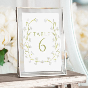 Élégant vert clair Mariage floral numéros de table