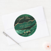 élégant vert émeraude agate merci autocollant (Enveloppe)