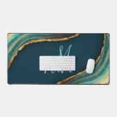 Elégant vert émeraude marbre art faux or (Clavier et souris)