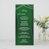 Élégant vert émeraude Noël mariage Menu (Debout devant)