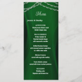 Élégant vert émeraude Noël mariage Menu (Devant)