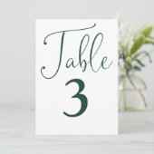 Élégant Vert Émeraude Simple Grand Numéro De Table (Debout devant)