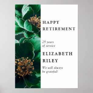 Elégant Vert Floral Bonne Affiche de bienvenue de 