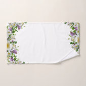 Élégant vert Floral Purple Jaune (Serviette à main)