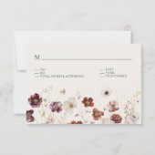 Elégant Vert Floral QR Code Arch Wedding RSVP (Dos)