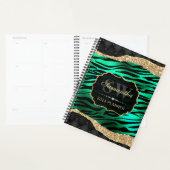 Élégant Vert Foil Tiger Grandes et or Monogramme (Devant avec enveloppe)