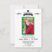 Elegant Vert - Invitation de remise de diplômes 3x (Dos)