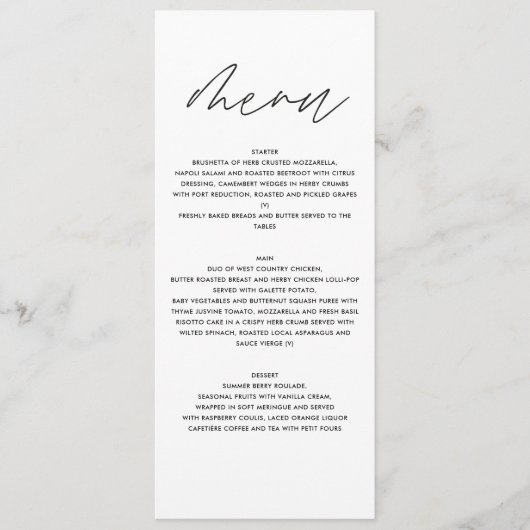 Élégant vert moderne script botanique menu mariage (Devant)