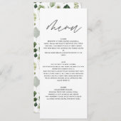Élégant vert moderne script botanique menu mariage (Devant / Derrière)