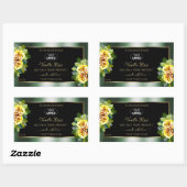 Élégant vert noir Étiquette rose jaune Logo (Feuille)