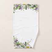 Elégant Vert Personnalisé Floral Purple (Serviette à main)