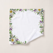 Elégant Vert Personnalisé Floral Purple (Gant de toilette)
