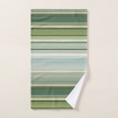 Élégant Vert Pin Turquoise Clair Rayé (Serviette à main)