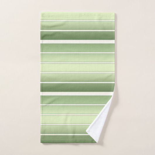 Élégant vert rayé (Serviette à main)