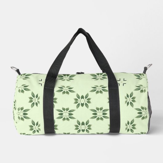 Élégant Vert sur Vert Feuille Motif Duffle sac (Recto)
