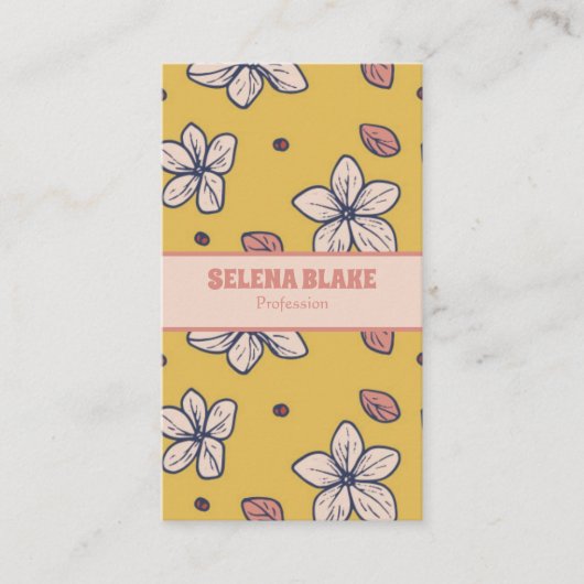 Elegant verticaal bloemontwerp - chique en modern visitekaartje (Voorkant)