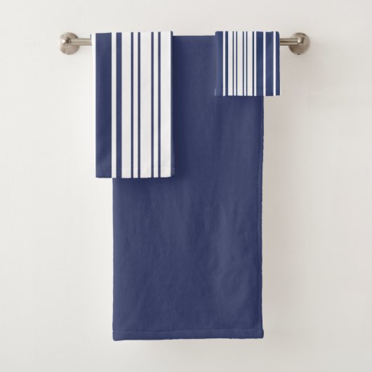 Élégant, vertical, rayures, bleu marine, blanc (En situation)