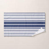 Élégant, vertical, rayures, bleu marine, blanc (Serviette à main)