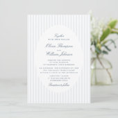 Elegant Vertical Stripe Classic Wedding Invitation (Debout devant)