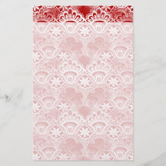 Elegant vervormd rood wit letje briefpapier (Voorkant)