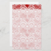 Elegant vervormd rood wit letje briefpapier (Voorkant / Achterkant)