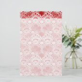 Elegant vervormd rood wit letje briefpapier (Staand voorkant)