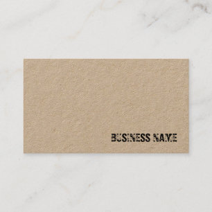 Elegant vervormde tekst Real Kraft Paper Sjabloon Visitekaartje