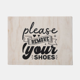 Elegant verwijder schoenen hout textuur deurmat