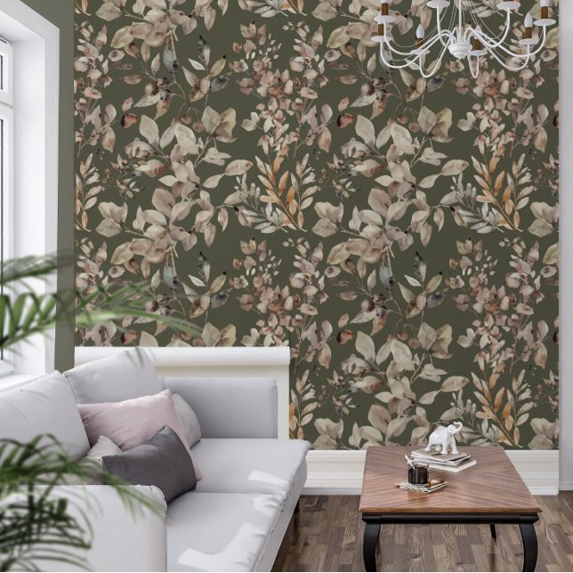 Elegant vet botanisch mos groen behang (Creator heeft geüpload)