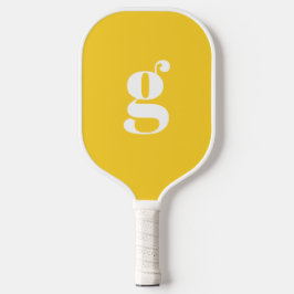 Elegant Vet Geborduurd Initiaal Tuscany Geel Pickleball Paddle