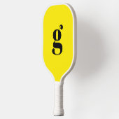 Elegant vet monogram Initiaal kanariegeel Pickleball Paddle (Links)