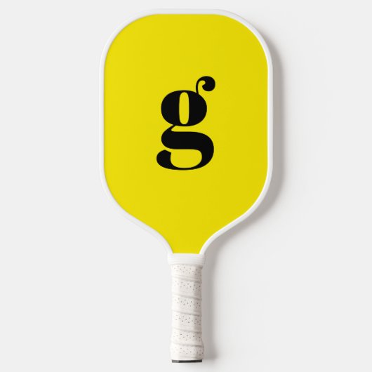 Elegant vet monogram Initiaal kanariegeel Pickleball Paddle (Voorkant)