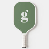 Elegant Vet Monogrammed Initiaal Sage Groen Pickleball Paddle (Achterkant)