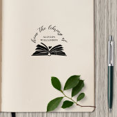 Elegant Vet Script Custom Library Book Rubberstempel