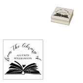 Elegant Vet Script Custom Library Book Rubberstempel (Gestempeld)