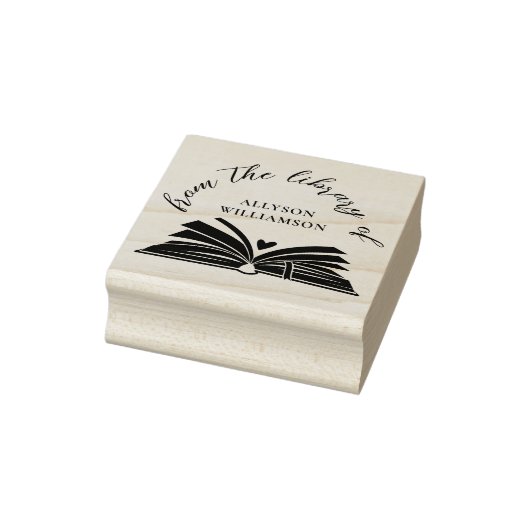 Elegant Vet Script Custom Library Book Rubberstempel (Stempel)
