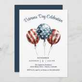 Elegant Veterans Day Party Kaart (Voorkant / Achterkant)