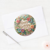 Élégant vibes floral autocollant d'anniversaire (Enveloppe)