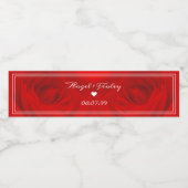 Elegant Vibrant Red Rose esthetisch Roche Romantis Waterfles Etiket (Enkel label)