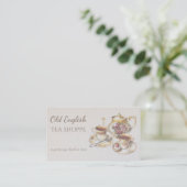 Elegant Victoriaans  Antiek Tea House Visitekaartje (Staand voorkant)