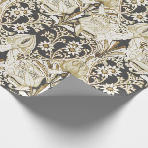 Elegant Victoriaans Beige Flowers Patroon WR Cadeaupapier