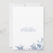 Elegant Victoriaans blauw bloemenrepetitiediner Kaart (Achterkant)