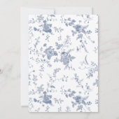 Elegant Victoriaans Blauw Frans Floral VRIJGEZELLE Kaart (Achterkant)