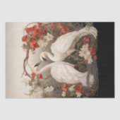 Elegant  Victoriaans Boho Romantisch Zwanen Tissuepapier (Voorkant)