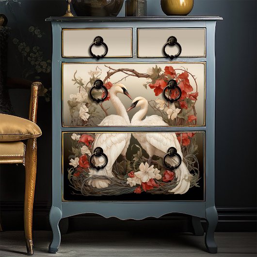 Elegant  Victoriaans Boho Romantisch Zwanen Tissuepapier