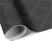 Elegant Victoriaans Damask Black Cadeaupapier (Rol Hoek)