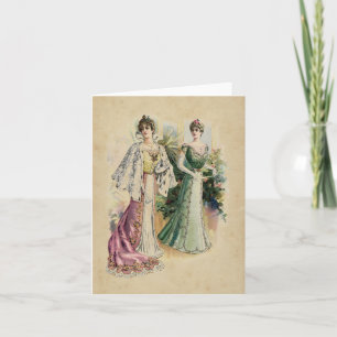 Elegant Victoriaans Dames Note Kaart