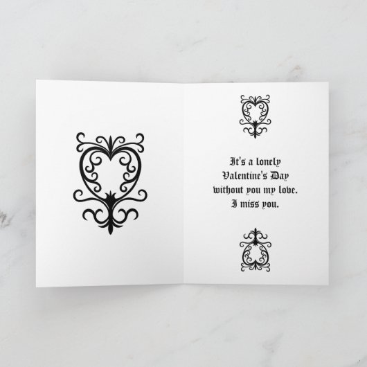 Elegant Victoriaans hart ontbreekt u Valentijn Feestdagen Kaart (Binnen)