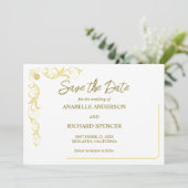 Elegant Victoriaans huwelijk bewaar de datum Kaart (Staand voorkant)