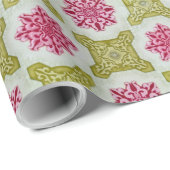 Elegant Victoriaans Klassic Floral Tile Naadloos Cadeaupapier (Rol Hoek)